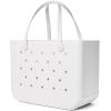 imageBOGG BAG  Tote for Beach Pool Boat Sports  All Purpose EVA  Tonal ButtonsFor Shore White