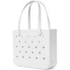 imageBOGG BAG  Tote for Beach Pool Boat Sports  All Purpose EVA  Tonal ButtonsFor Shore White
