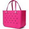 imageBOGG BAG  Tote for Beach Pool Boat Sports  All Purpose EVA  White ButtonsHaute Pink