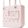 imageBOGG BAG  Tote for Beach Pool Boat Sports  All Purpose EVA  White ButtonsPetal Pink
