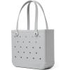 imageBOGG BAG  Tote for Beach Pool Boat Sports  All Purpose EVA  White ButtonsShades of Gray